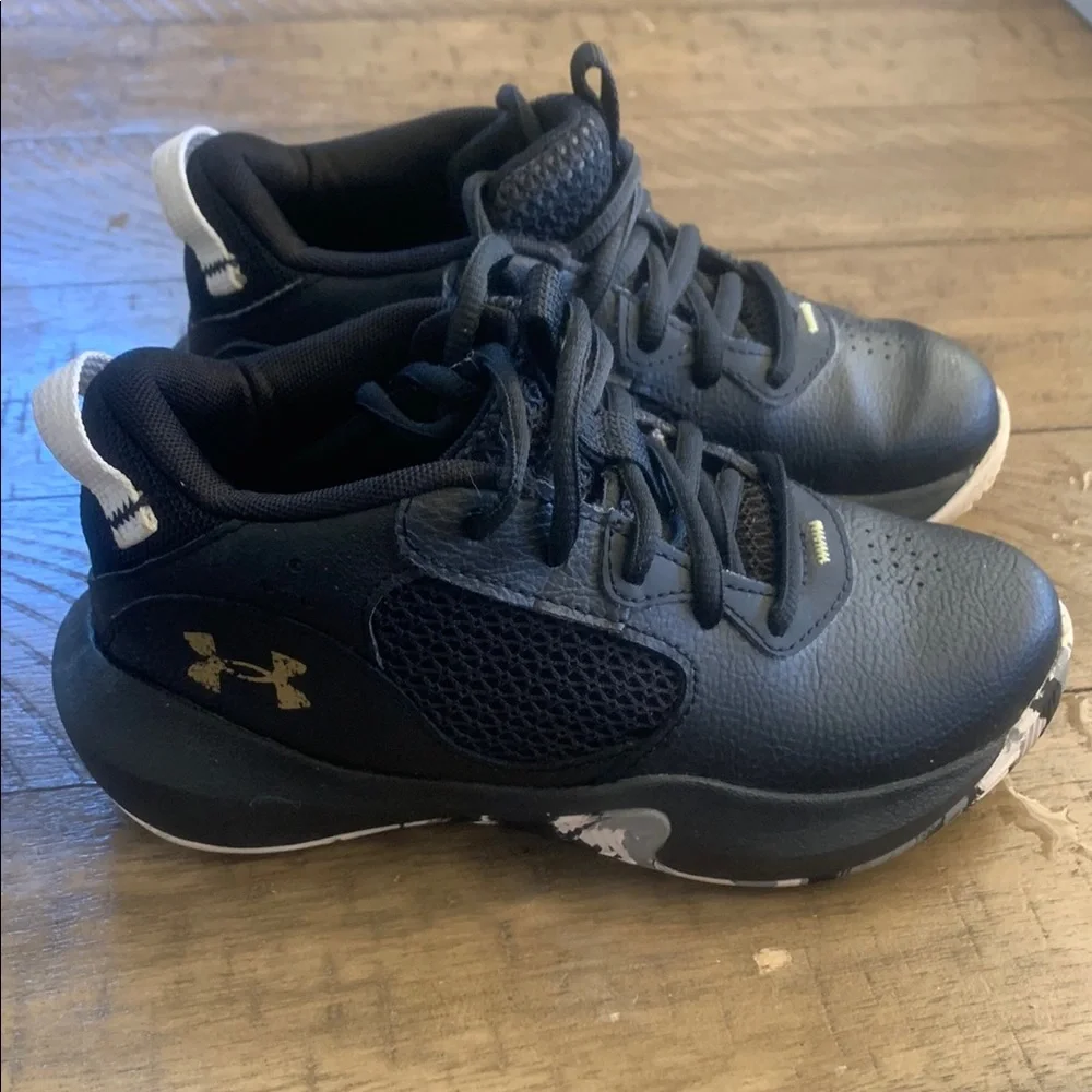 Under Armour Kids Black and White Sneakers - Picture 1 of 5